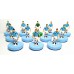 Subbuteo Andrew Table Soccer Wrexham 80's away kit on classic Hasbro bases